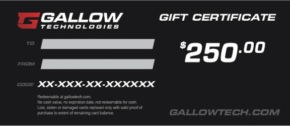 $250 Gift Card Gallow Tech, $250, Gift Card