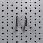 Hybrid Handgun Hanger Right empty, straight-on view mounted on Gallow wall panel