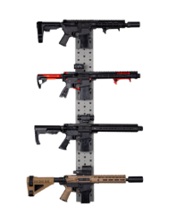 Package 1002 thin wall panel, wall panel, panel, 48 x 5, 48", 5", horizontal display, rifles