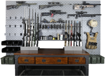 Package 1062 Package, panels, support bars, hangers, magazine shelf, 36", 23", wall-panels, wall panel, storage, gun, rack