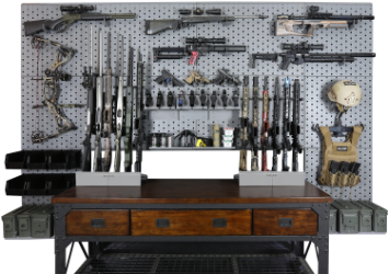 Package 1064 Package, panels, support bars, hangers, magazine shelf, 36", 23", wall-panels, wall panel, storage, gun, rack, bow, long gun, rifle, shotgun, handgun, helmet, bodyarmor, plate carrier