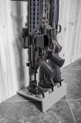 Vertical Stock Floor Shelf - 3 Rifles Vertical, stock, floor shelf, 3 rifles, three rifles, rifle
